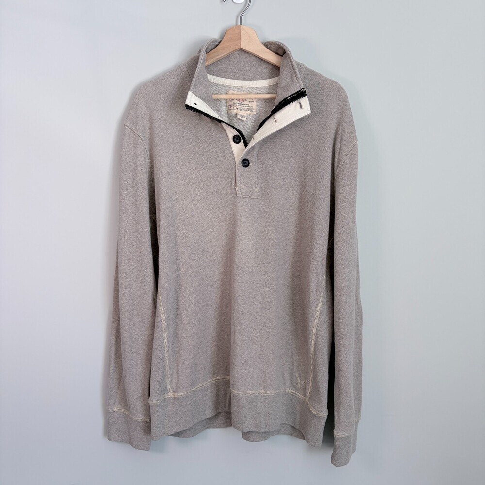 American Eagle Henley Sweater Gorpcore Zip Button Vintage Line 90s Gray Men's XL - Picture 5 of 12